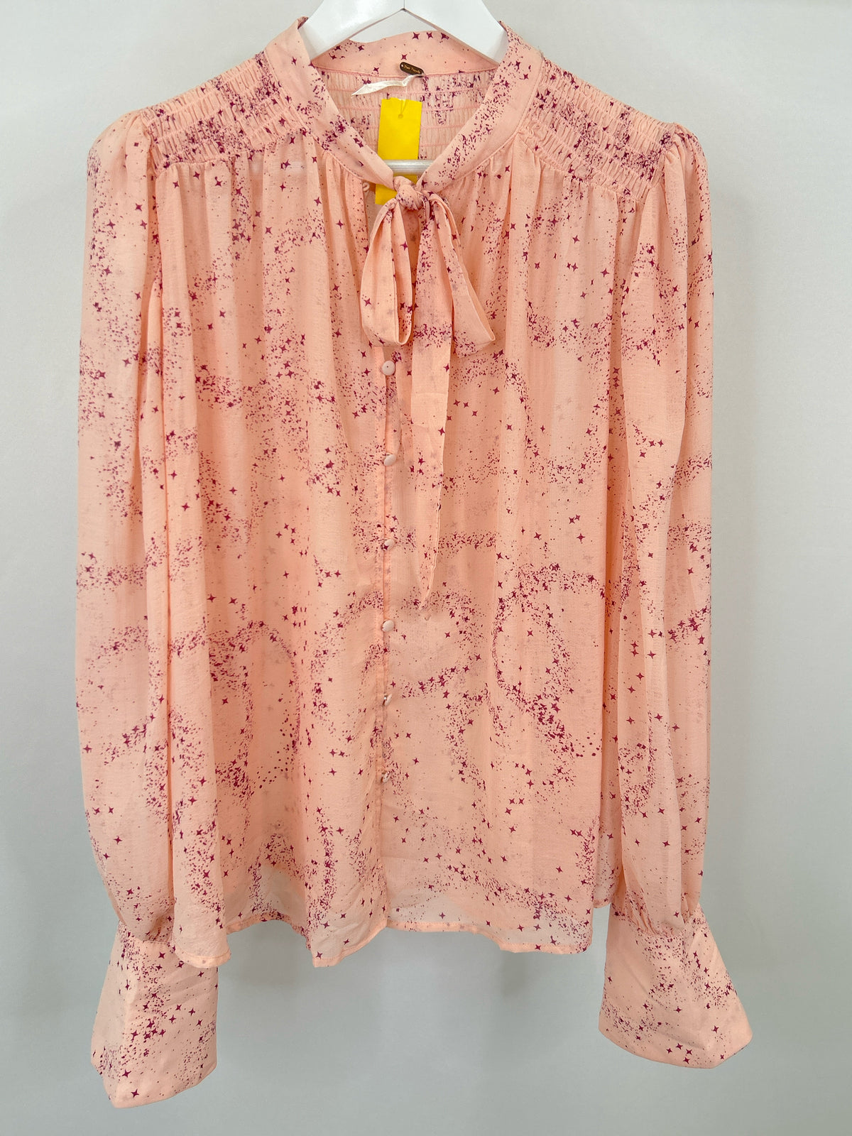 FREE PEOPLE Size L Pink and Wine Women Top