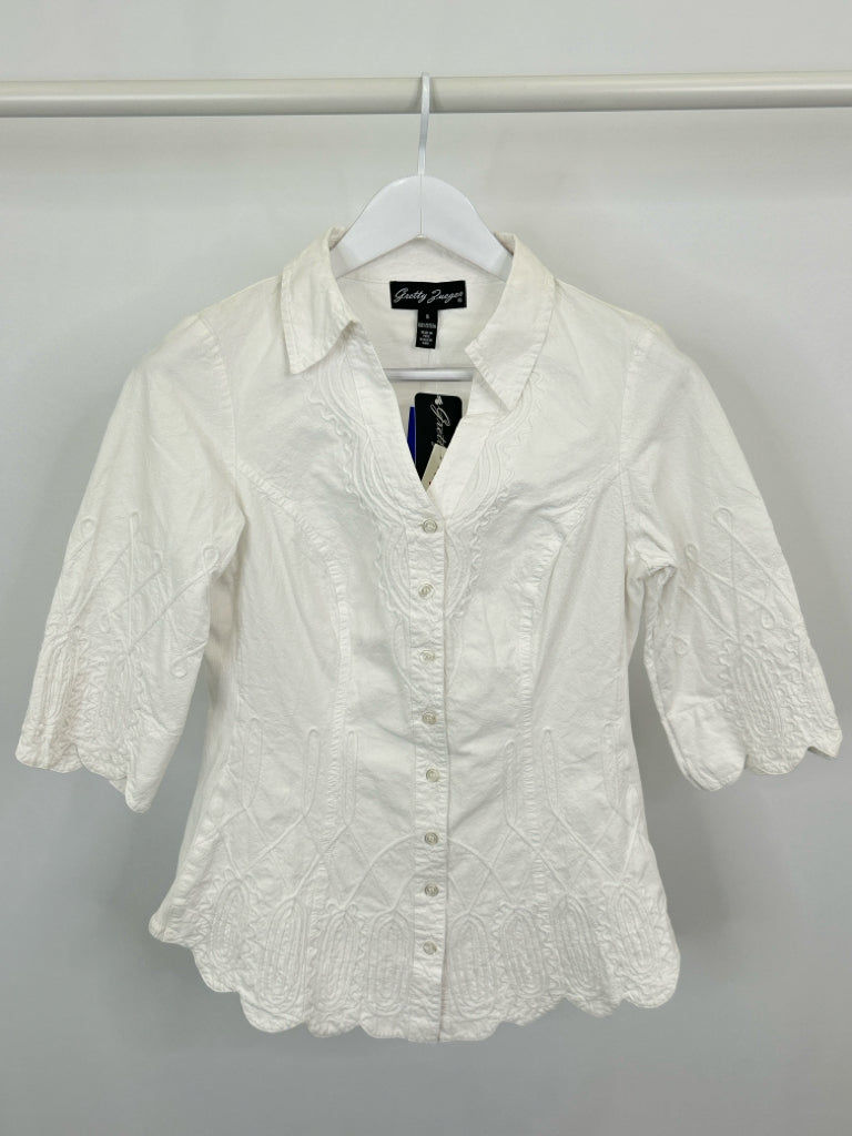 GRETTY ZUEGER Women Size S White Blouse