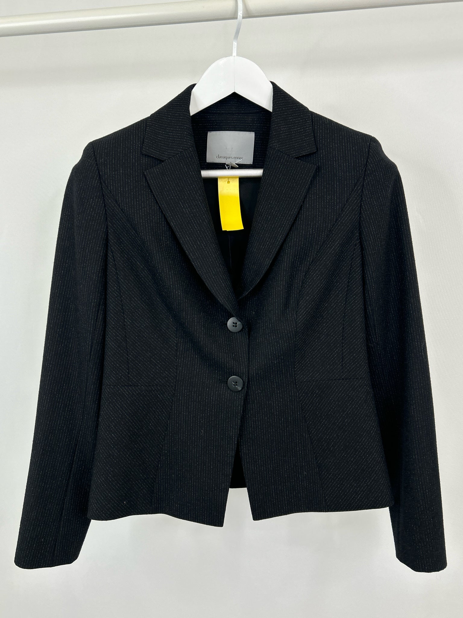 CLASSIQUES ENTIER Size 4 Black and Silver Women Blazer