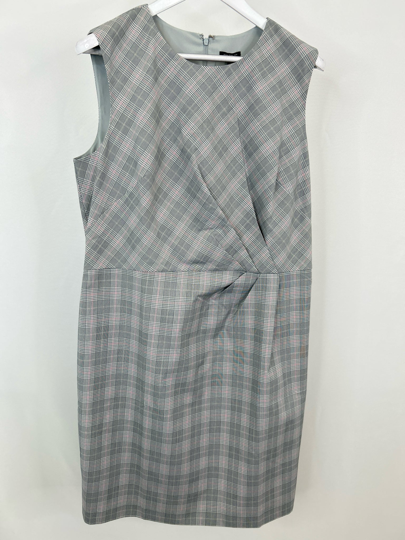 ANN TAYLOR Size 16 GREY PLAID Women Dress