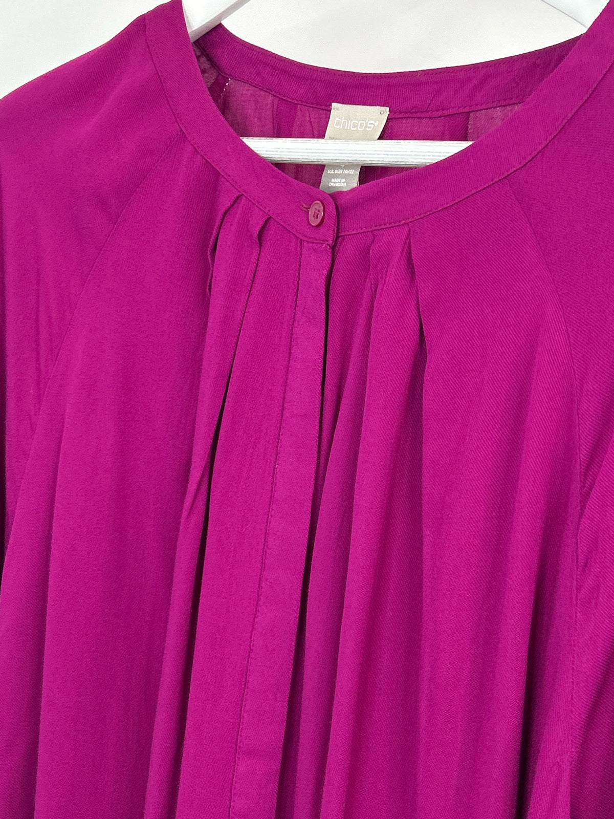CHICO'S Size 20/22 MAGENTA Women Top