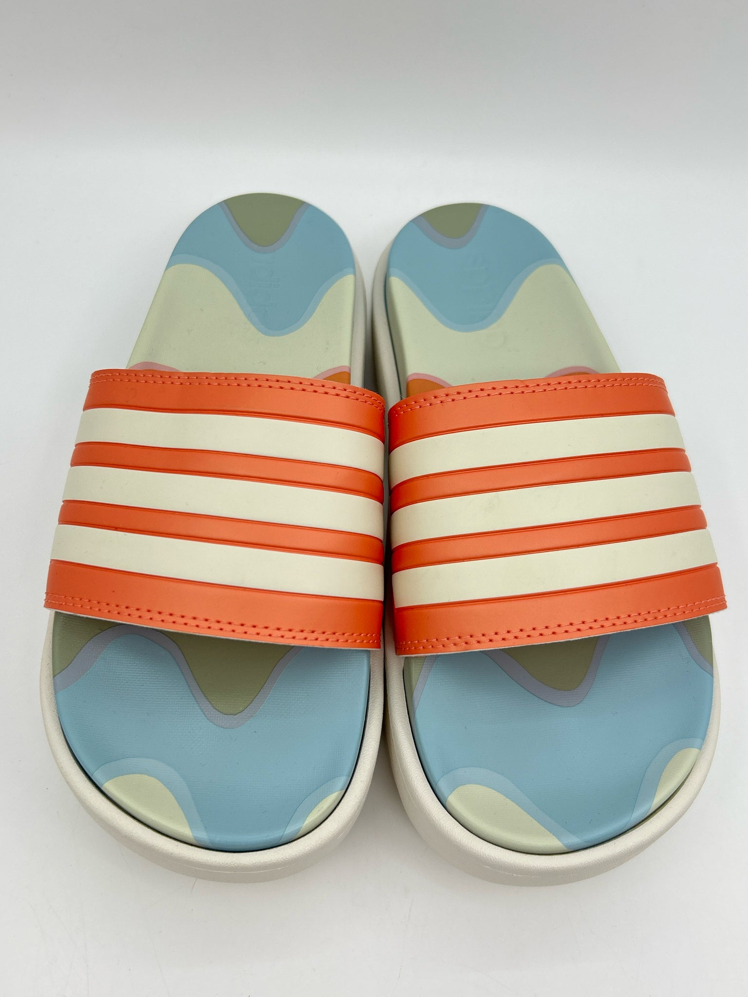 ADIDAS Size 7 ORANGE AND WHITE Women Sandal