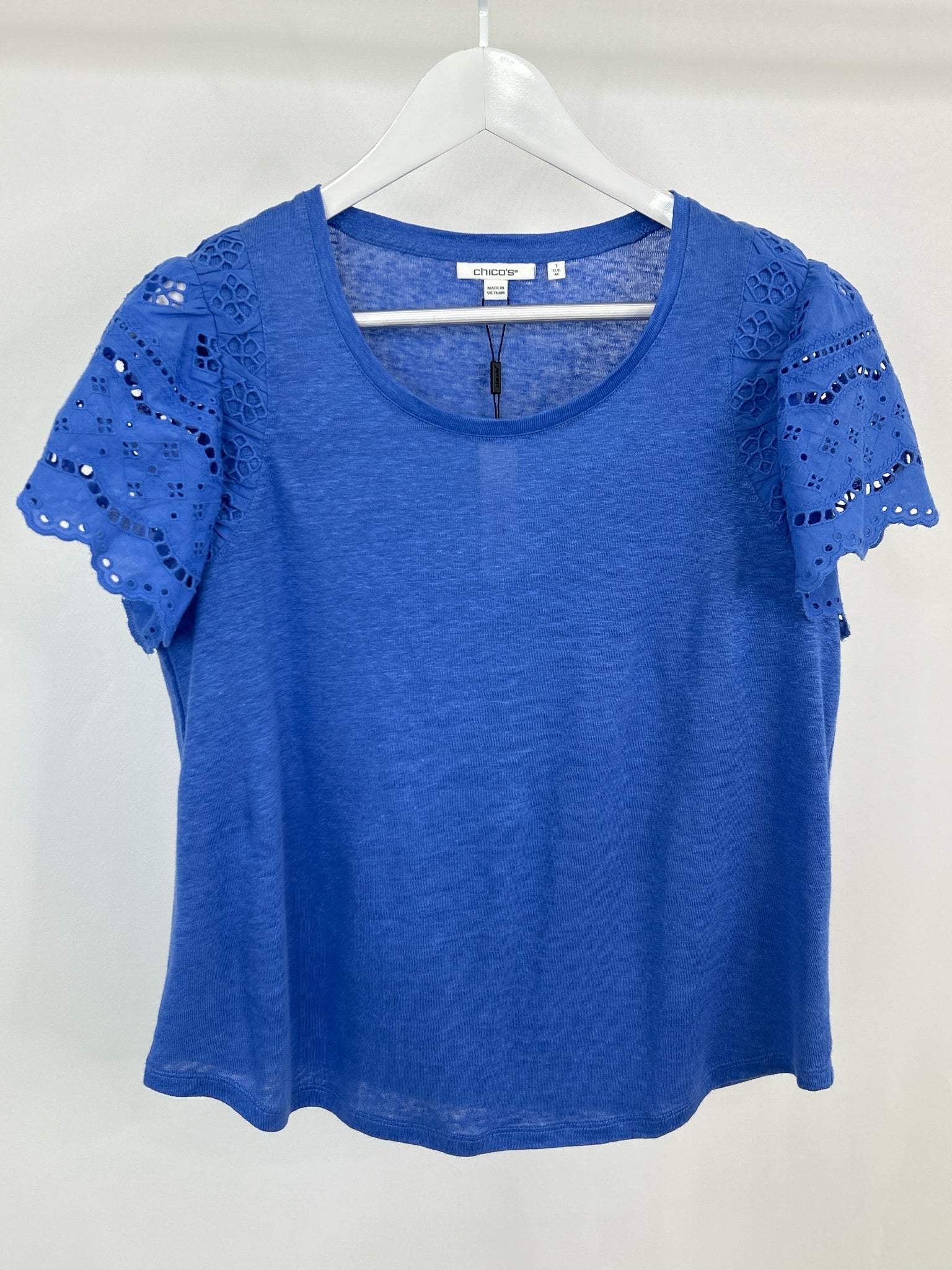 CHICO'S NWT Size M Blue Women T-shirt