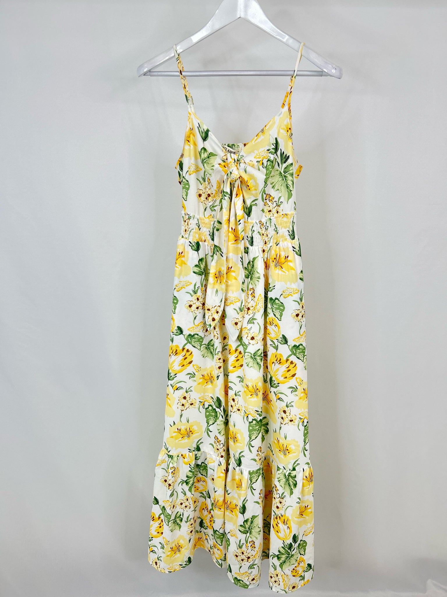 GRACE KARIN Size S Yellow Print Women Dress