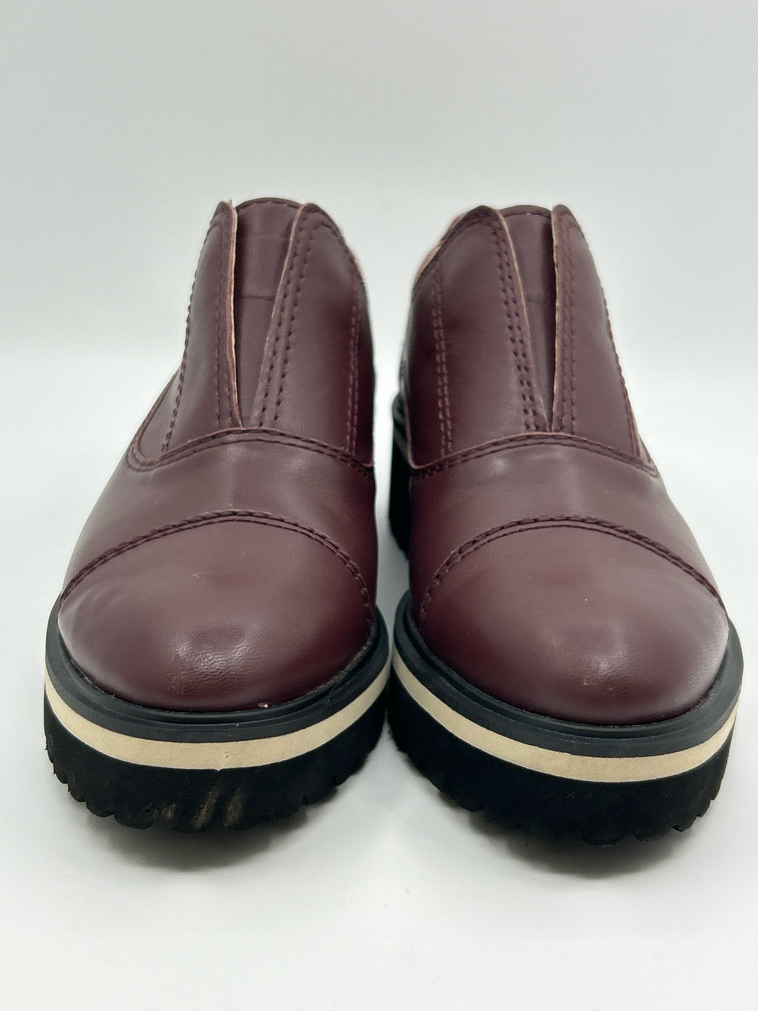 All Black Size 40/10 Burgundy Women Loafer