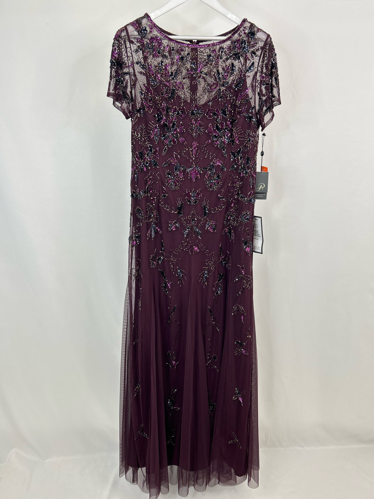 ADRIANNA PAPELL Size 18 Plum Women Dress