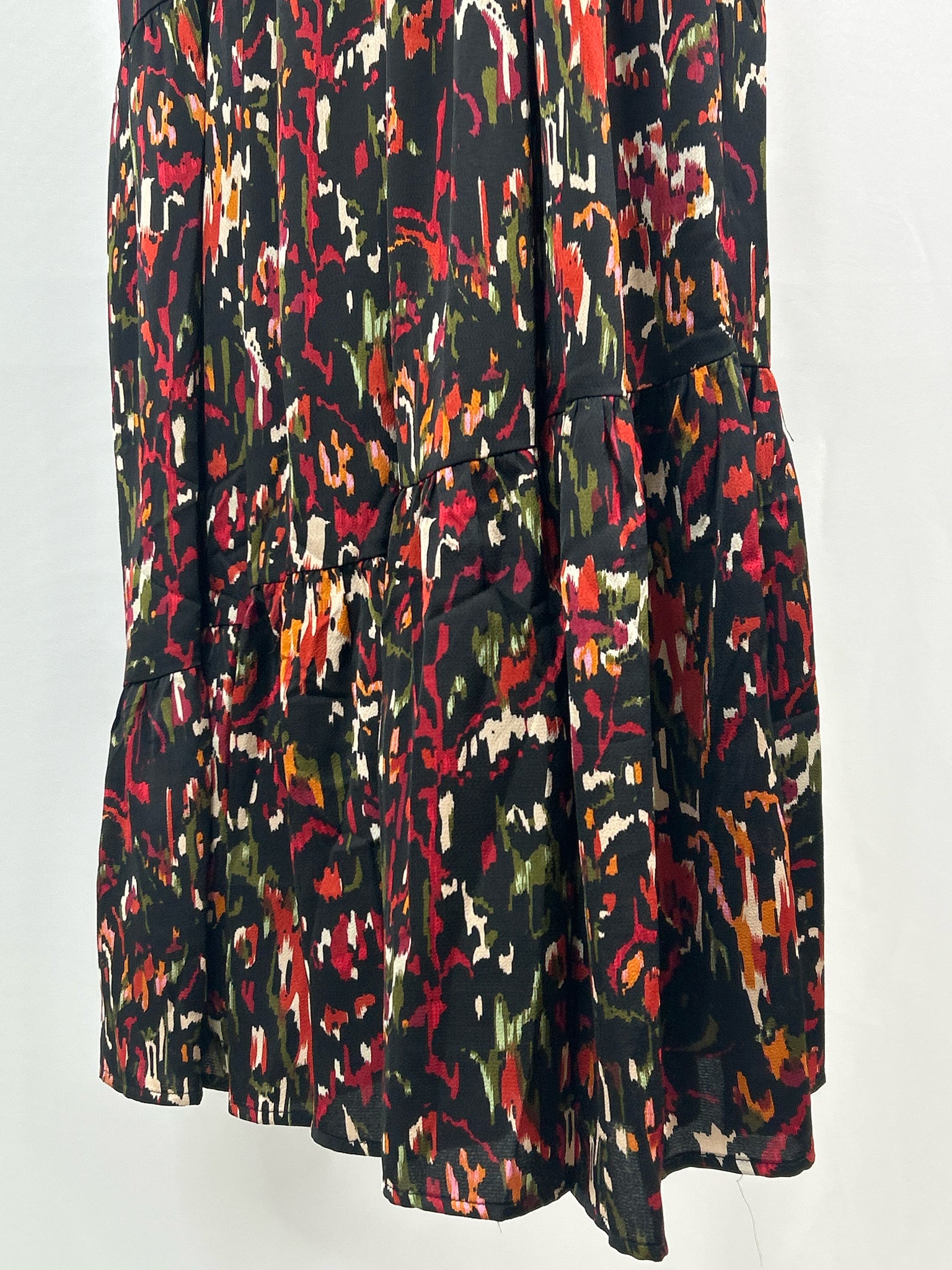 ENTRO Size S Black Print Women Dress