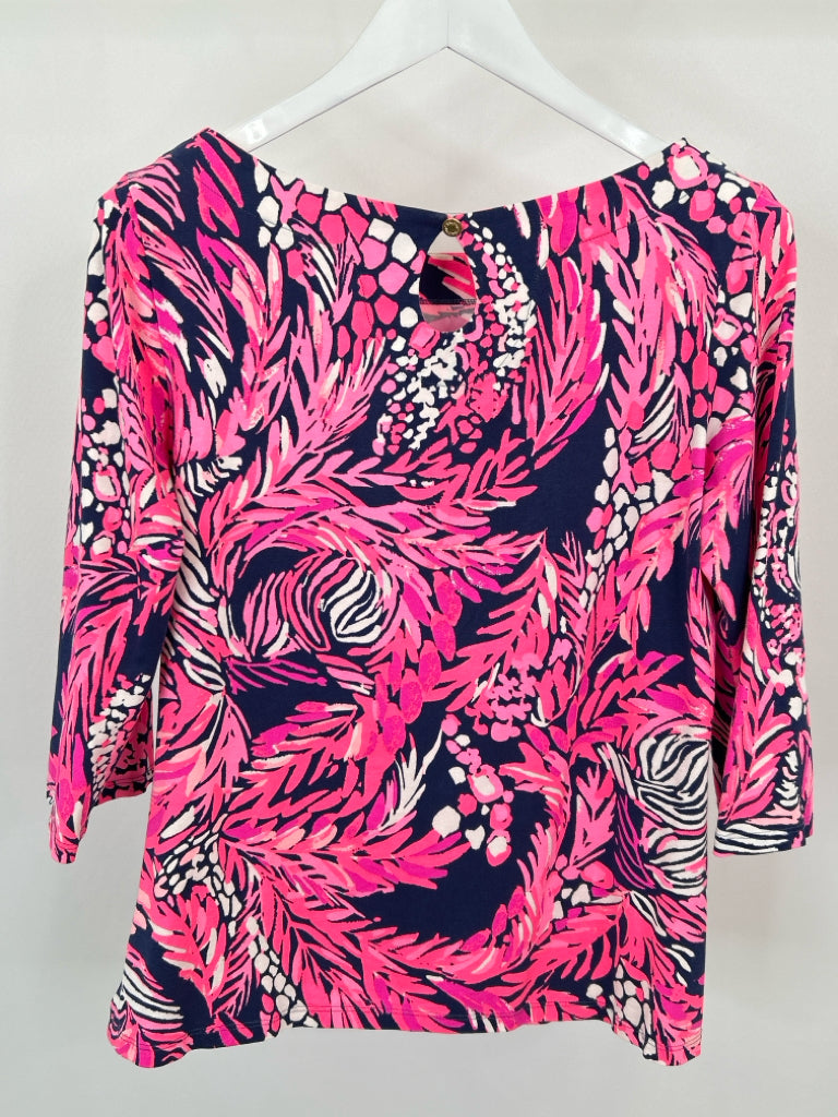 LILLY PULITZER Size L pink and navy Women's Top