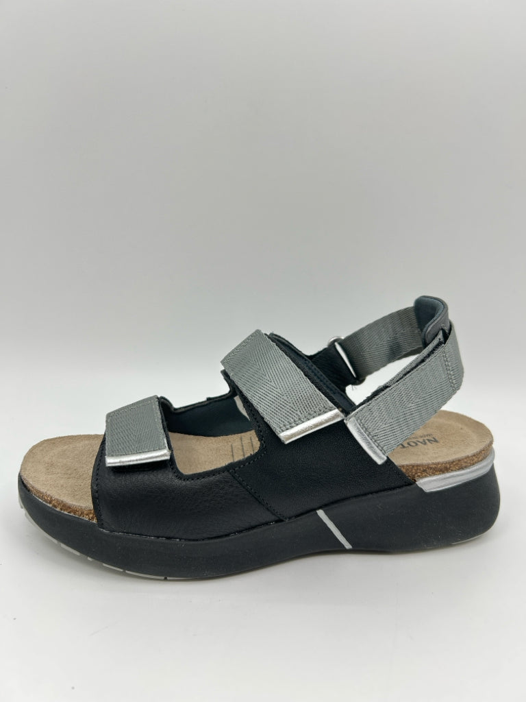 NAOT Size 7 Black and Silver Women's Sandal