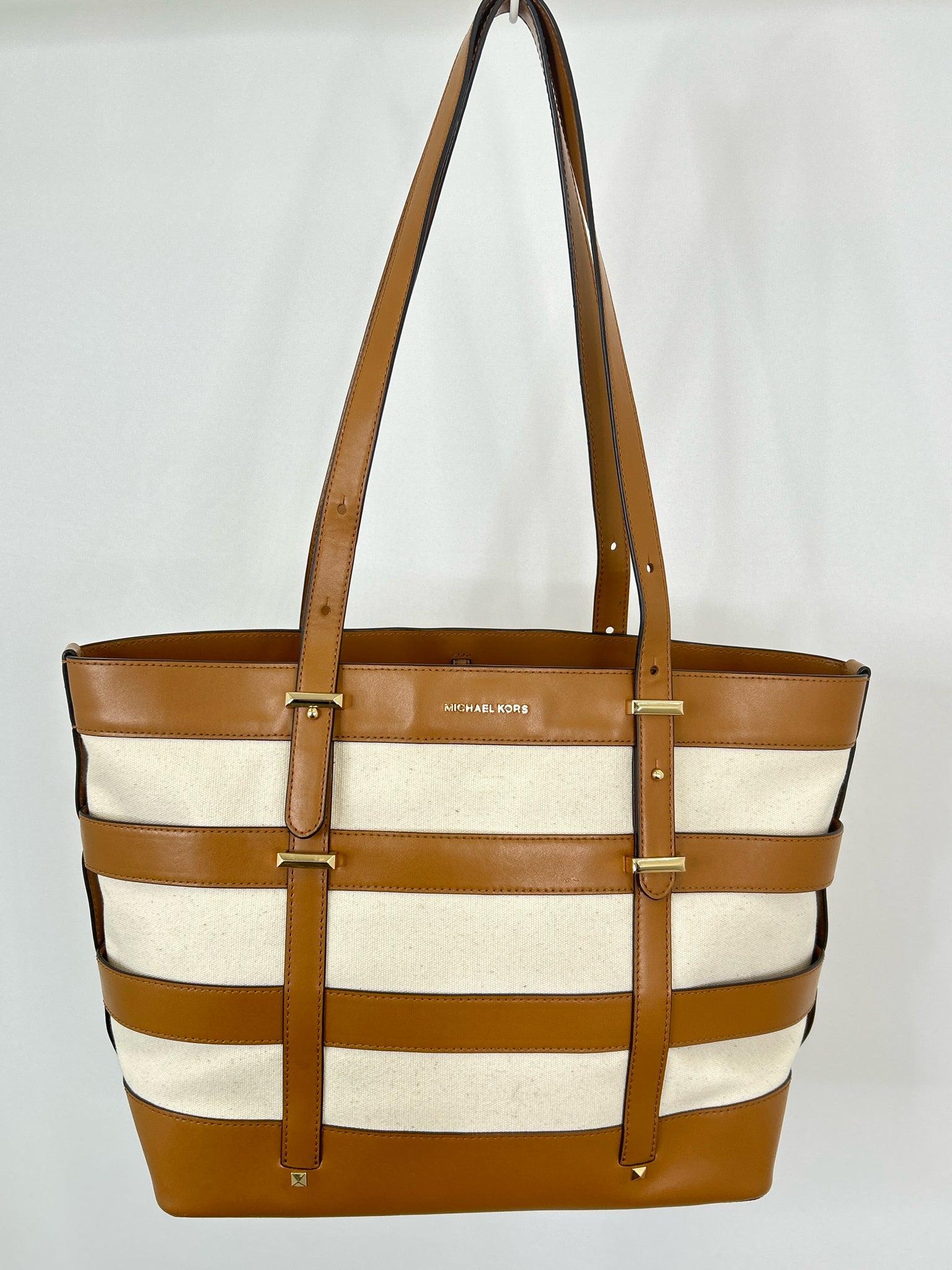 MICHAEL KORS Canvas and Tan Women Tote