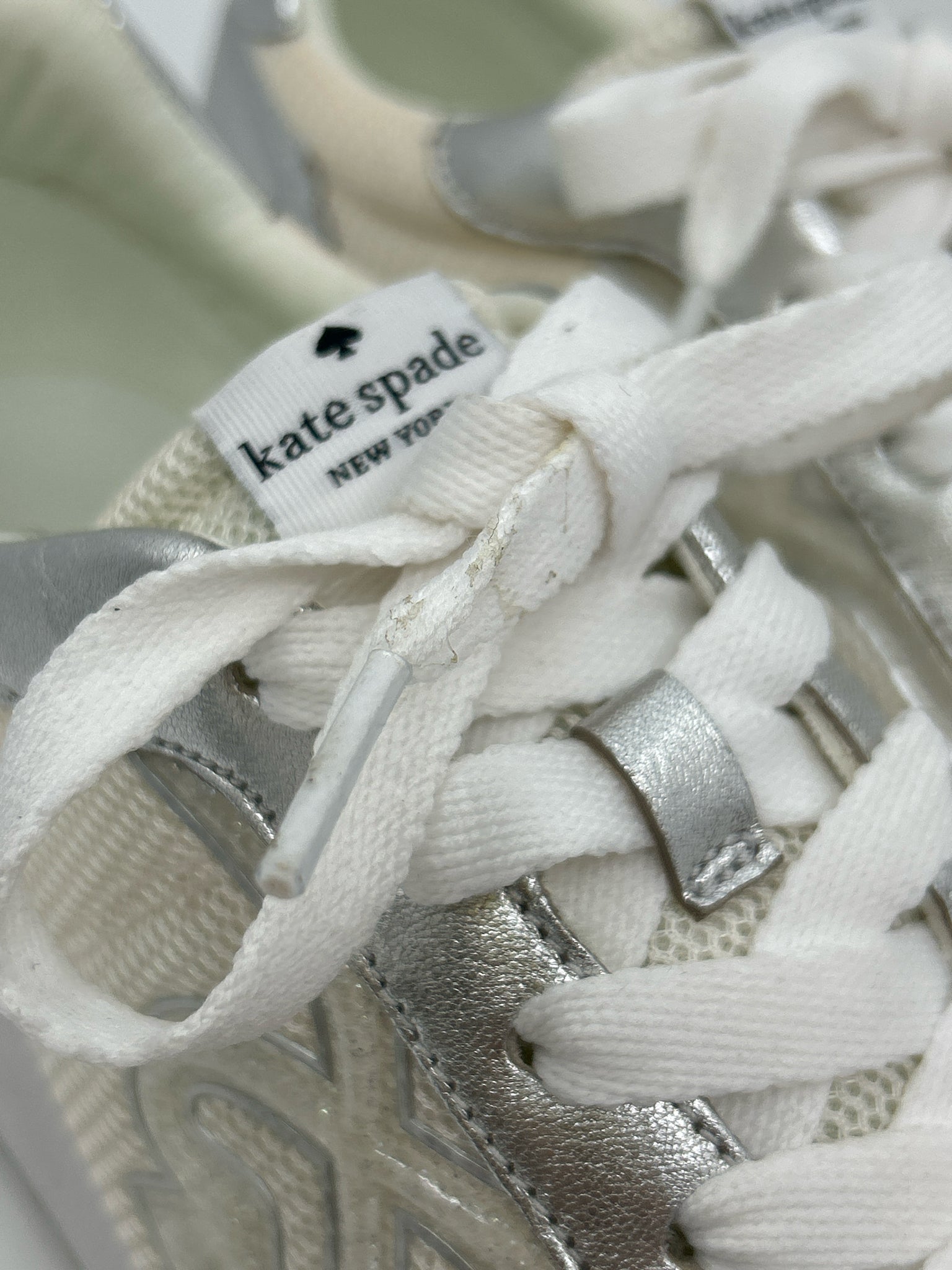 KATE SPADE Size 9.5B Cream and Metallic Women Sneakers