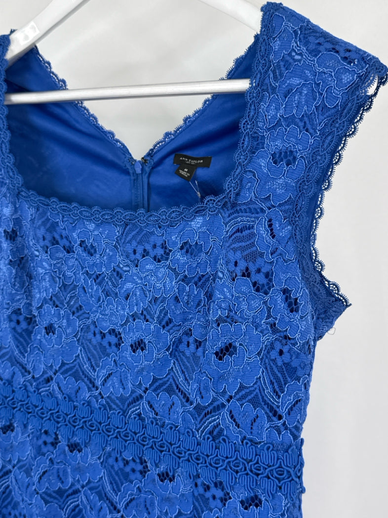 ANN TAYLOR Size 8 Blue Lace Women Dress