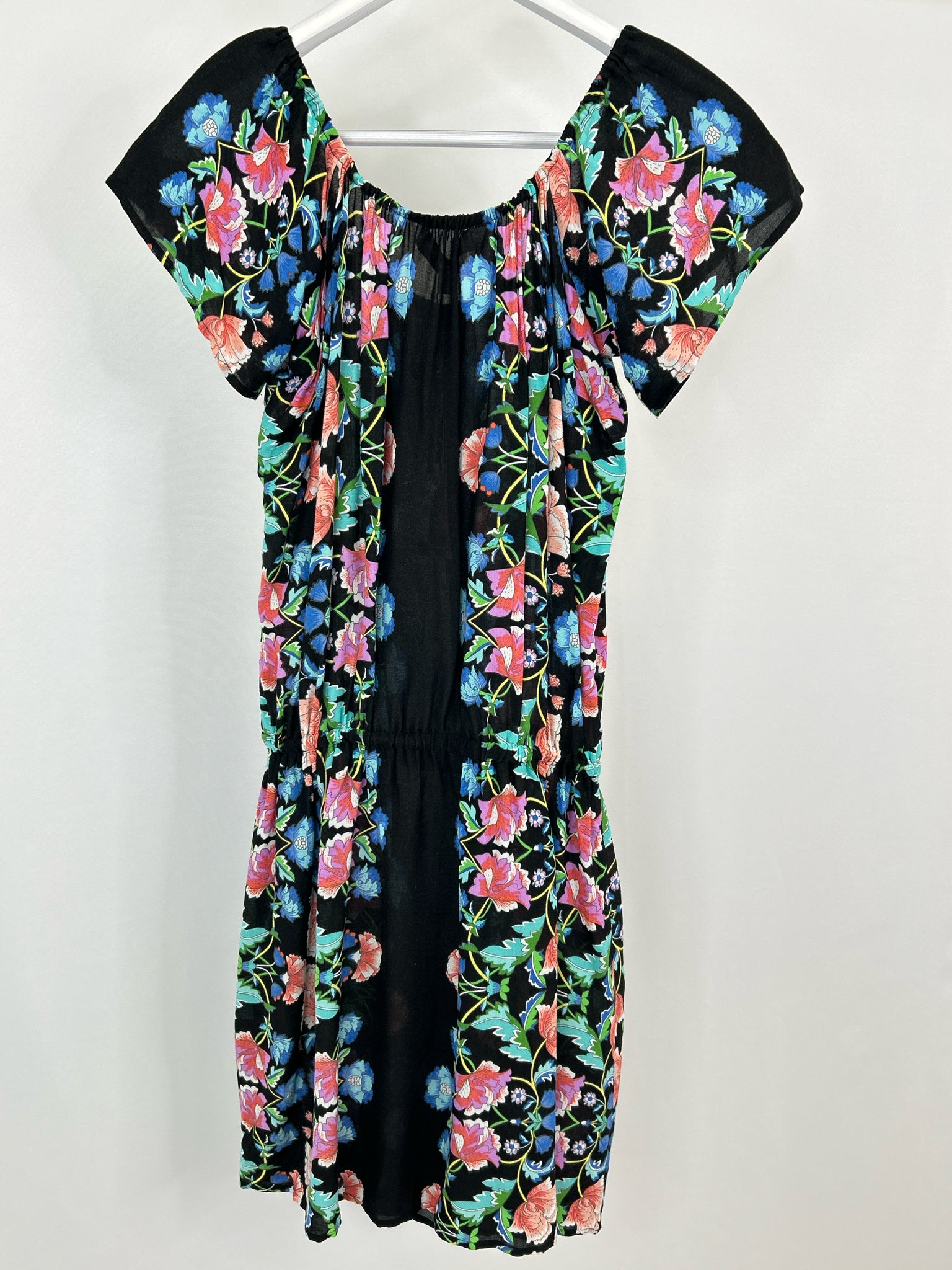 NANETTE LEPORE SWIM Size M Black Floral Women Dress Cover Up NWT