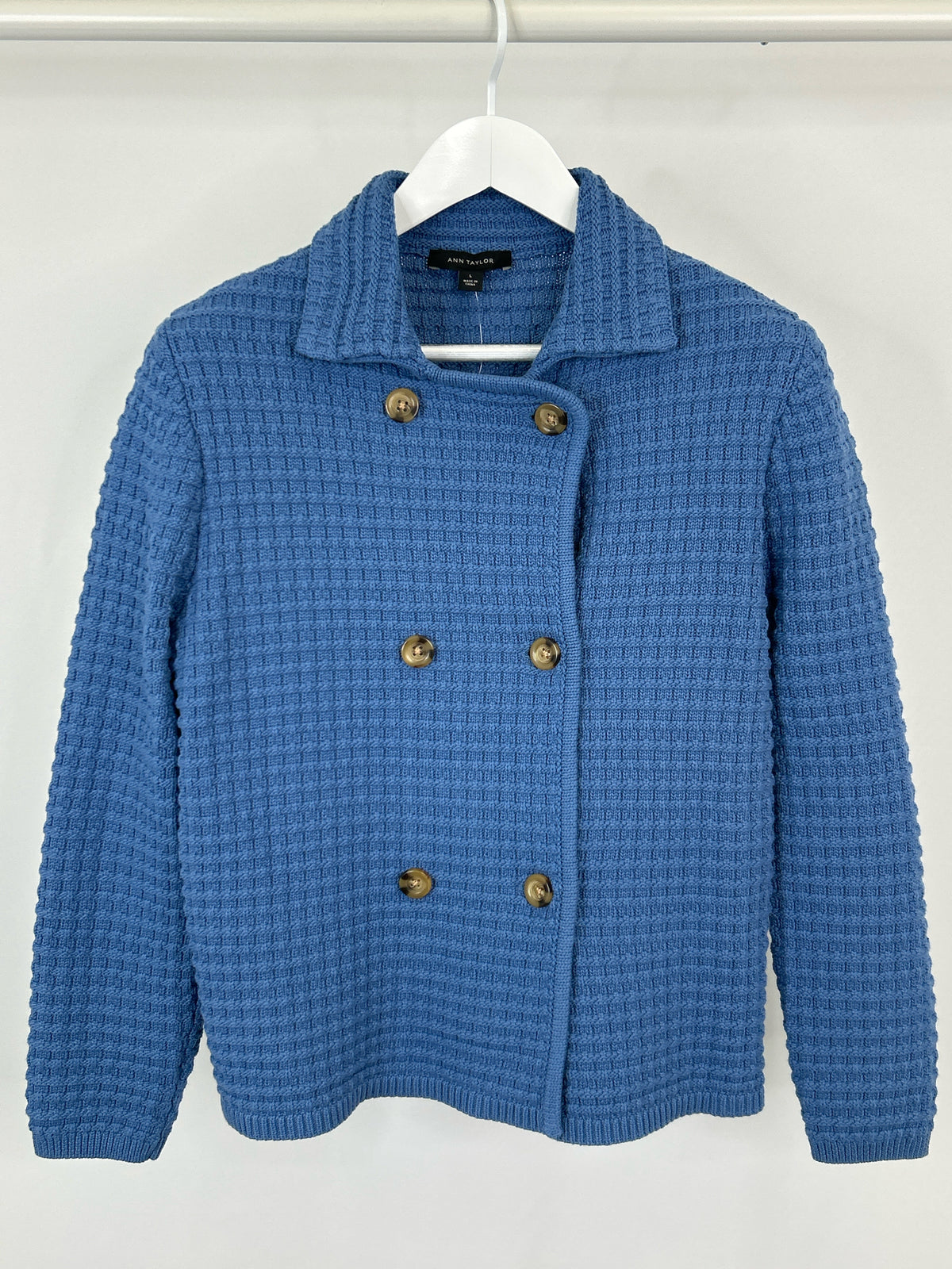 ANN TAYLOR Size L Blue Women Cardigan