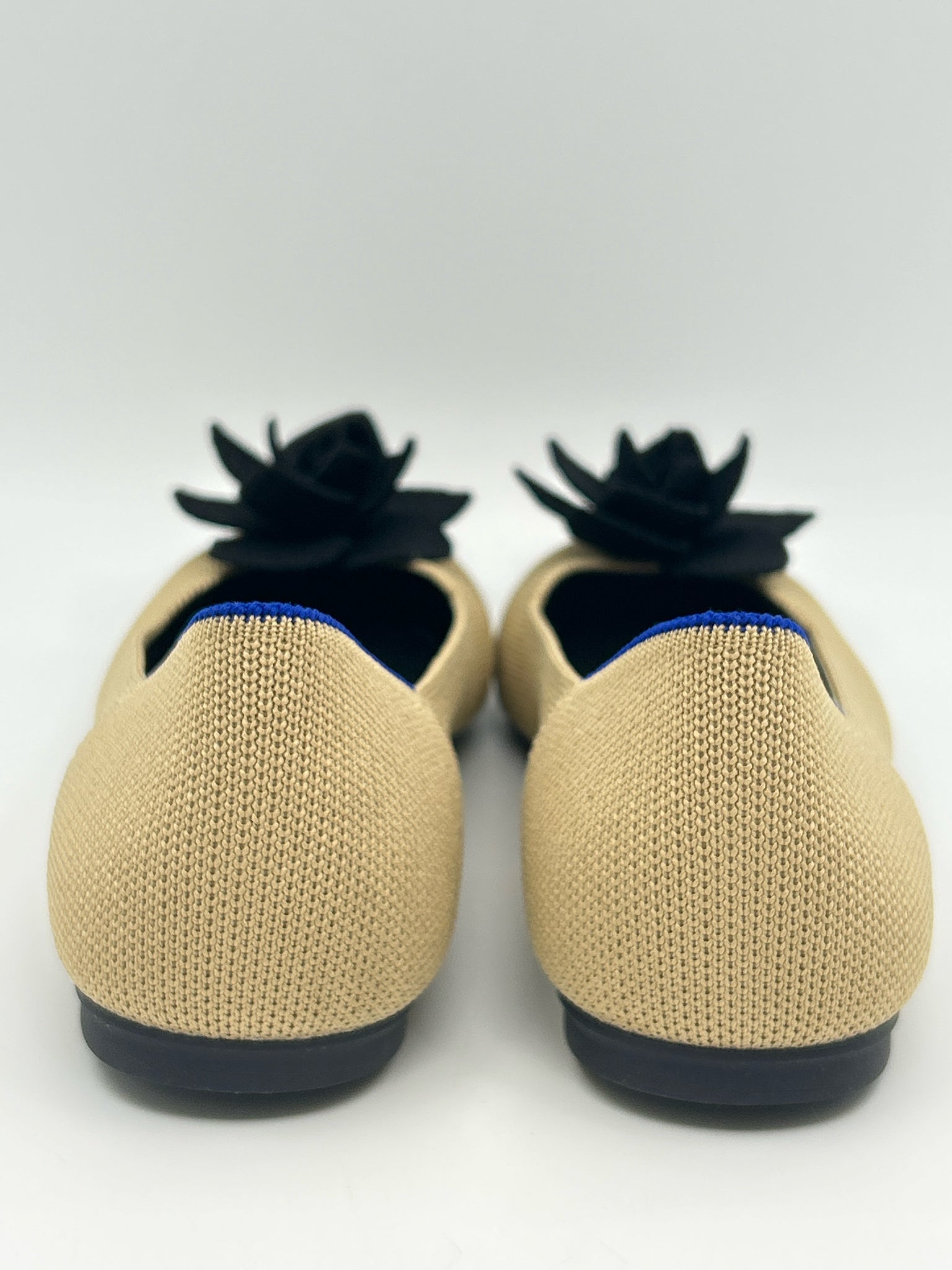 ROTHY'S NWOB Size 8.5 BEIGE AND BLACK Women Flats