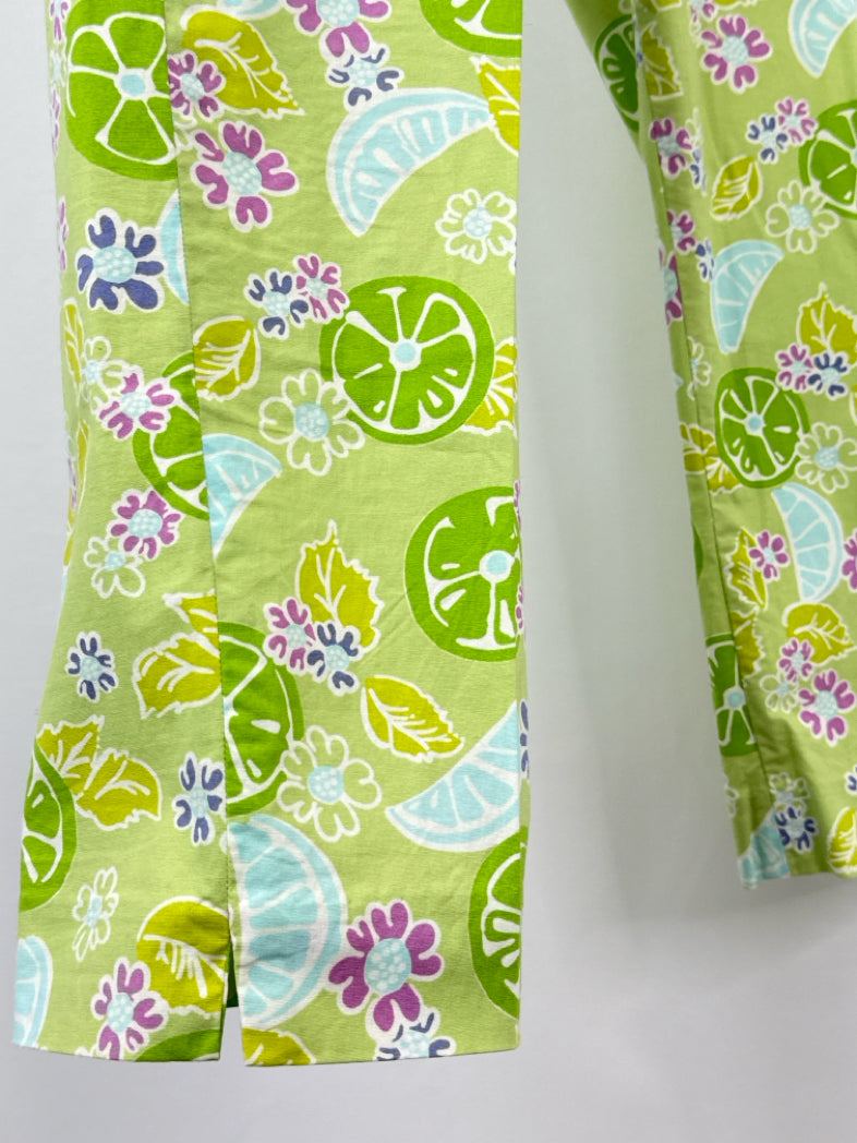 LILLY PULITZER Size 12 Green Print Women Pants