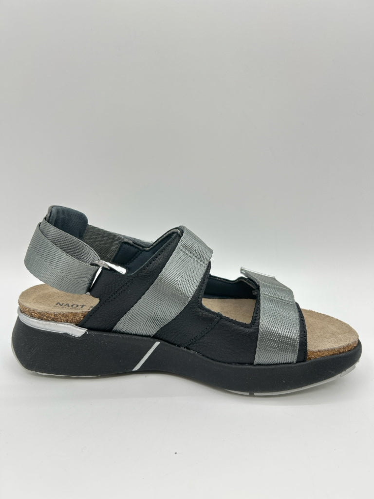 NAOT Size 7 Black and Silver Women's Sandal