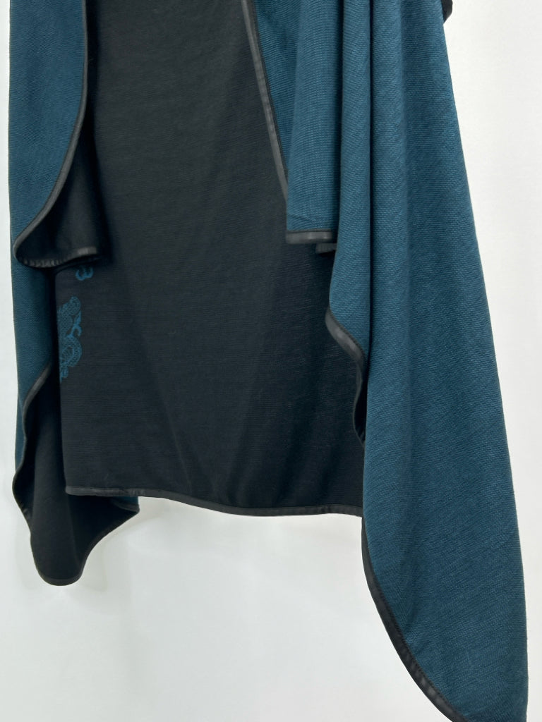 SOFT SURROUNDINGS Women Size PL/XL Black and Teal Cardigan