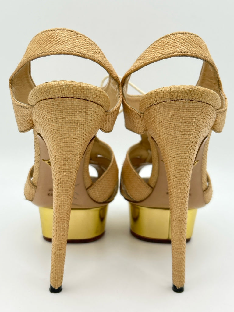 CHARLOTTE OLYMPIA Size 38 Natural Women's Sandal