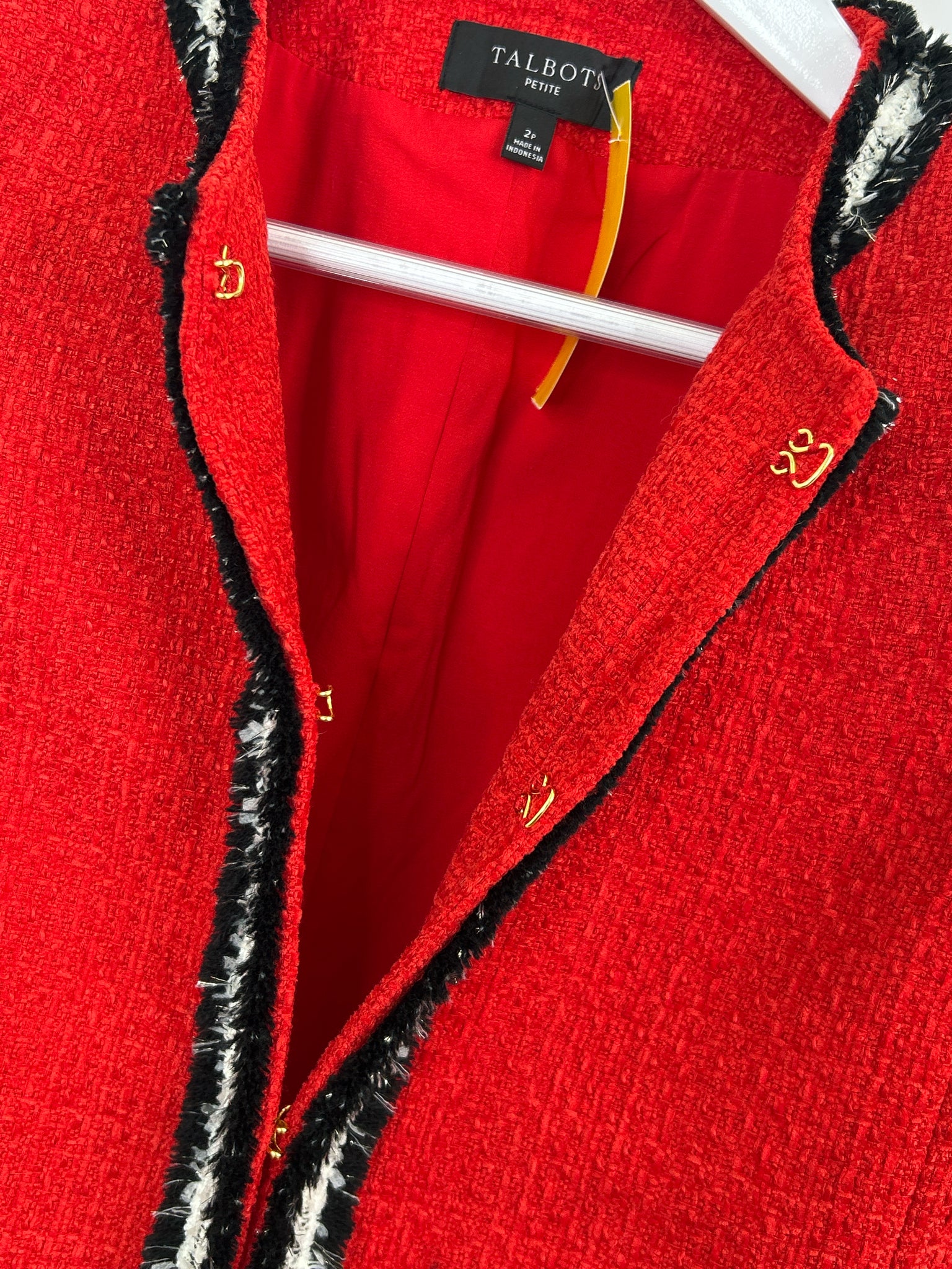 TALBOTS Size 2P Red and Black Women Jacket