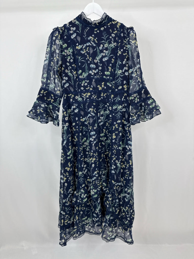 DALIA MACPHEE Size XL Navy Print Dress