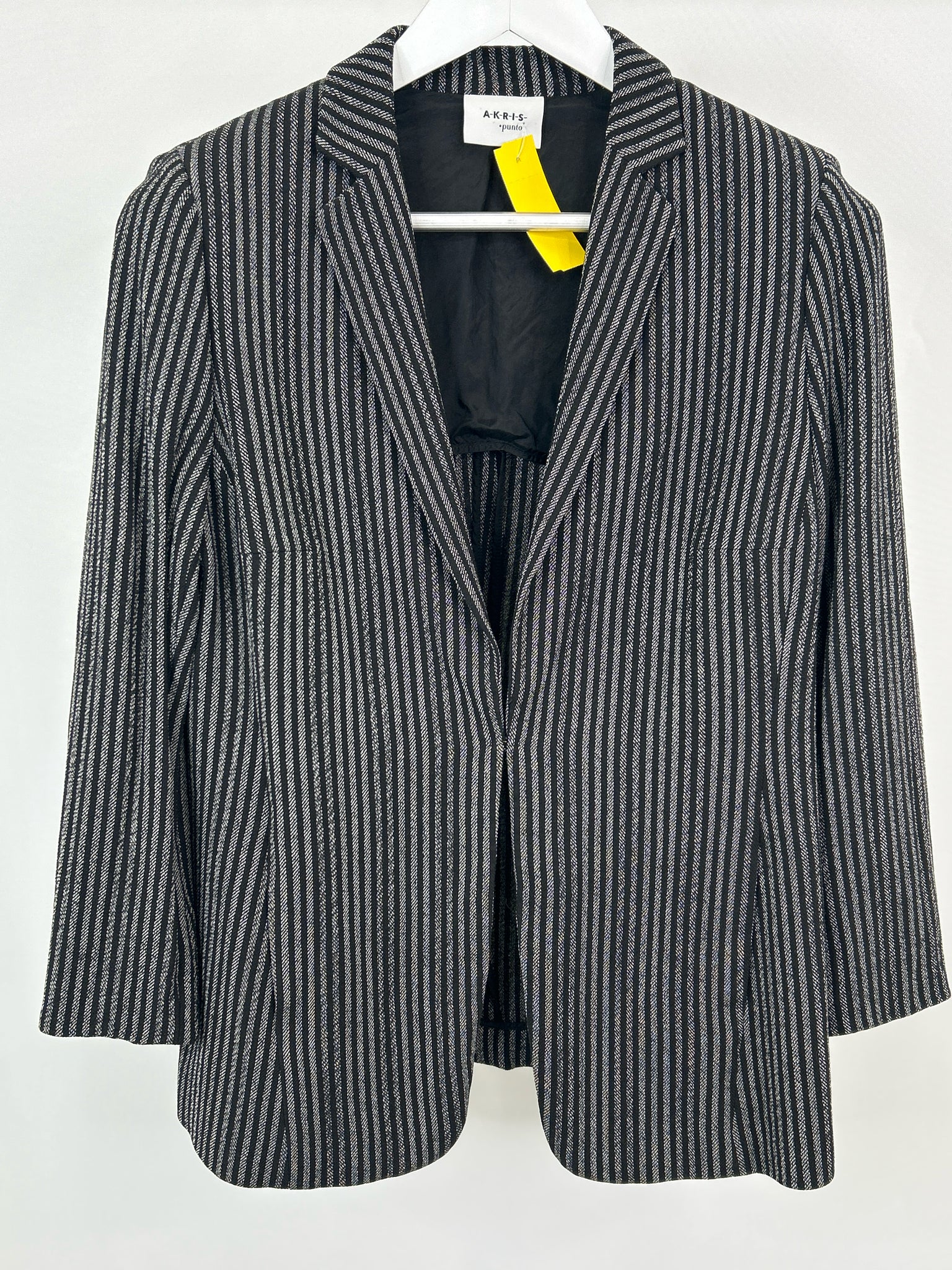 AKRIS PUNTO Size M Black Striped Women Jacket
