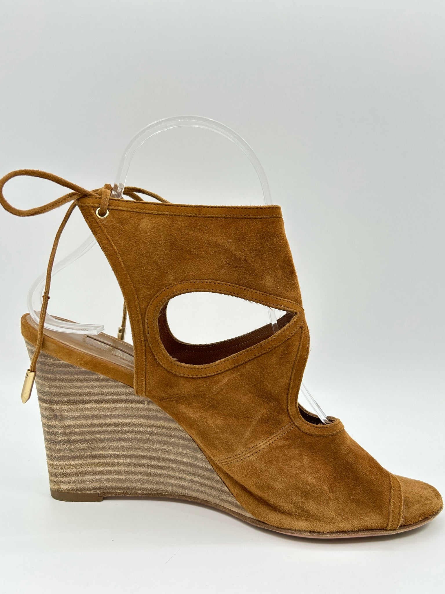 AQUAZURRA Size 37.5 Tan Women Sandal