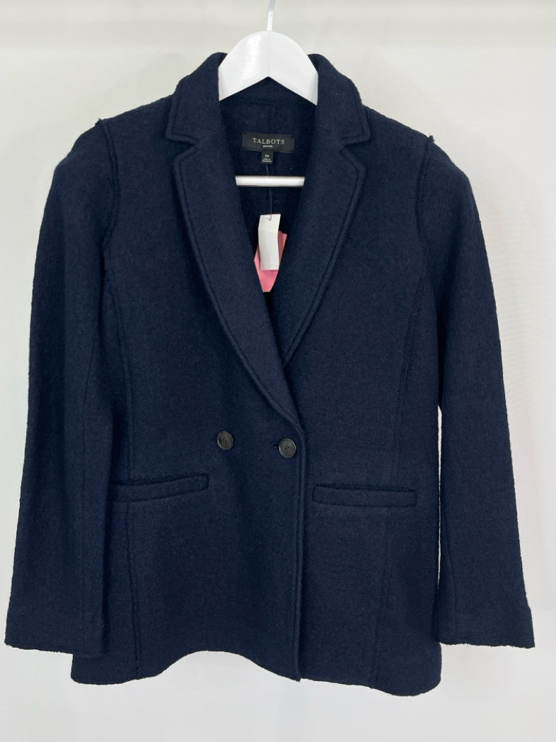 TALBOTS Women Size 0P Navy Jacket