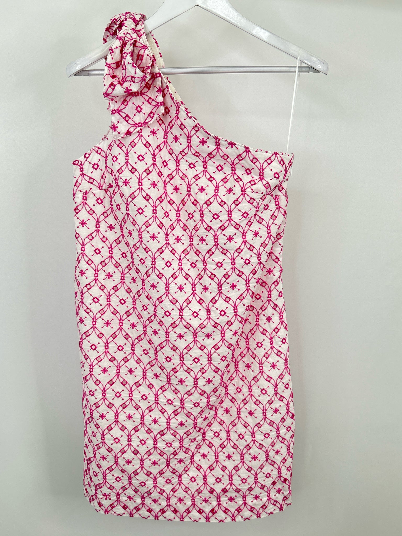 J CREW Size 4 FUSCHIA AND WHITE Women Dress