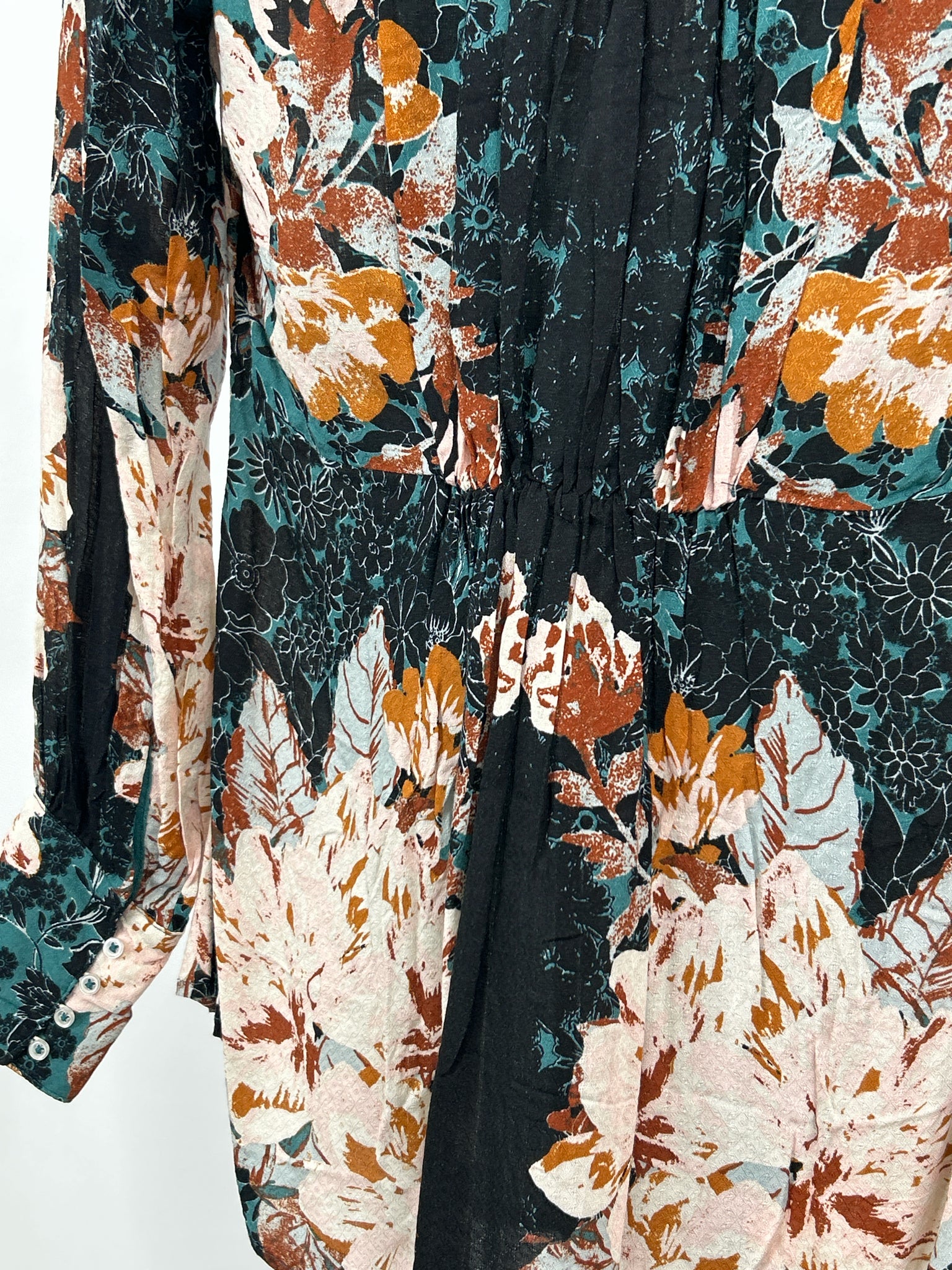 FREE PEOPLE Size S Teal Print Women Tunic NWT