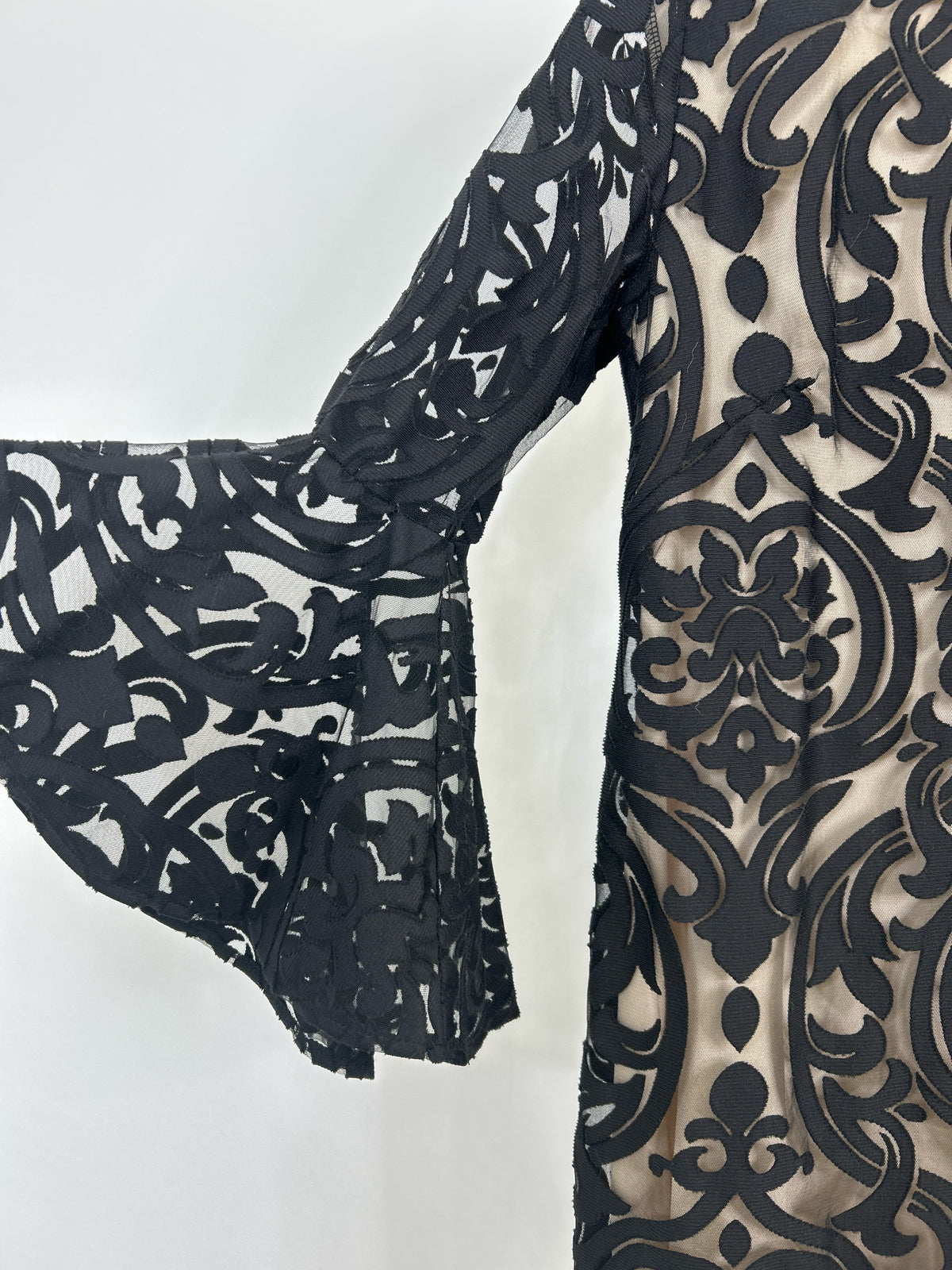 Prelude Size L Black Print Women Dress