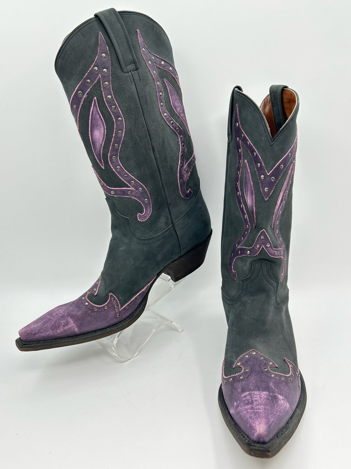 EIGHT SECOND ANGEL Size 10 Black and Purple Women Boots