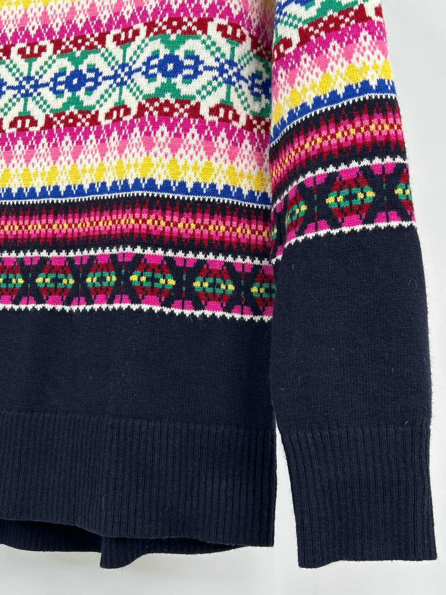 TALBOTS Size S Navy Print Women Sweater