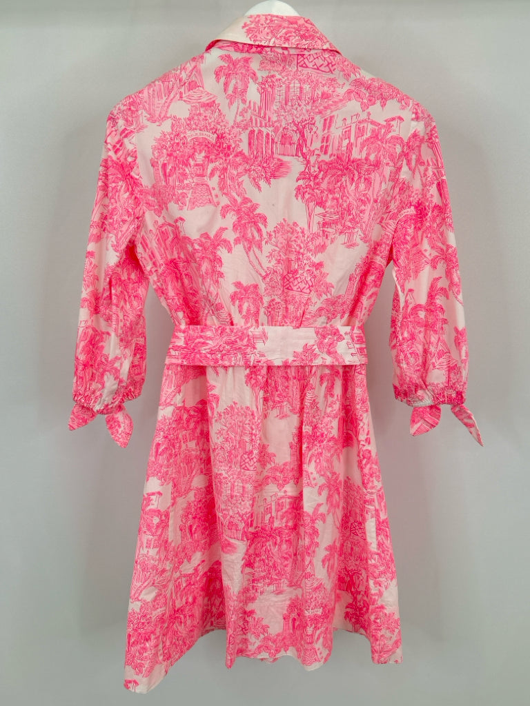 LILLY PULITZER Size 6 PINK AND WHITE Women's Dress