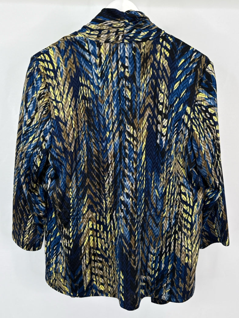 KASPER Size 1X Navy and yellow Women 2-piece Set