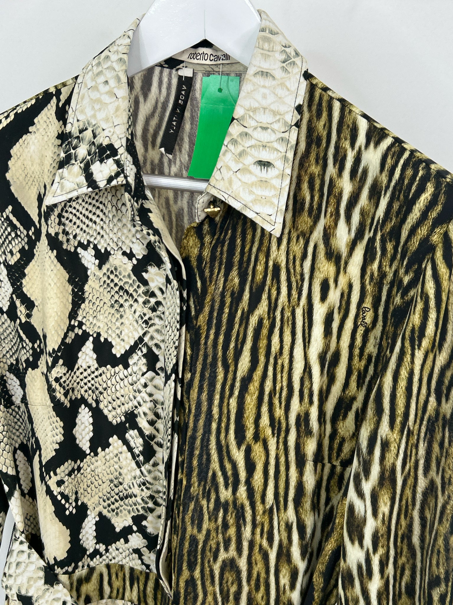 ROBERTO CAVALLI Size 46 Cream Print Women Dress
