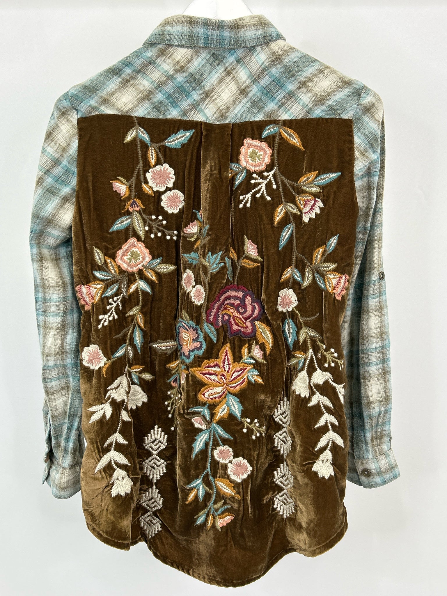 KYLA SEO Size XS MINT PLAID Women Shirt