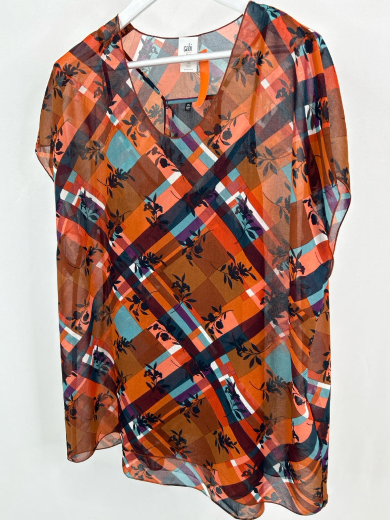 CABI Women Size XL Orange Print 2-piece Set