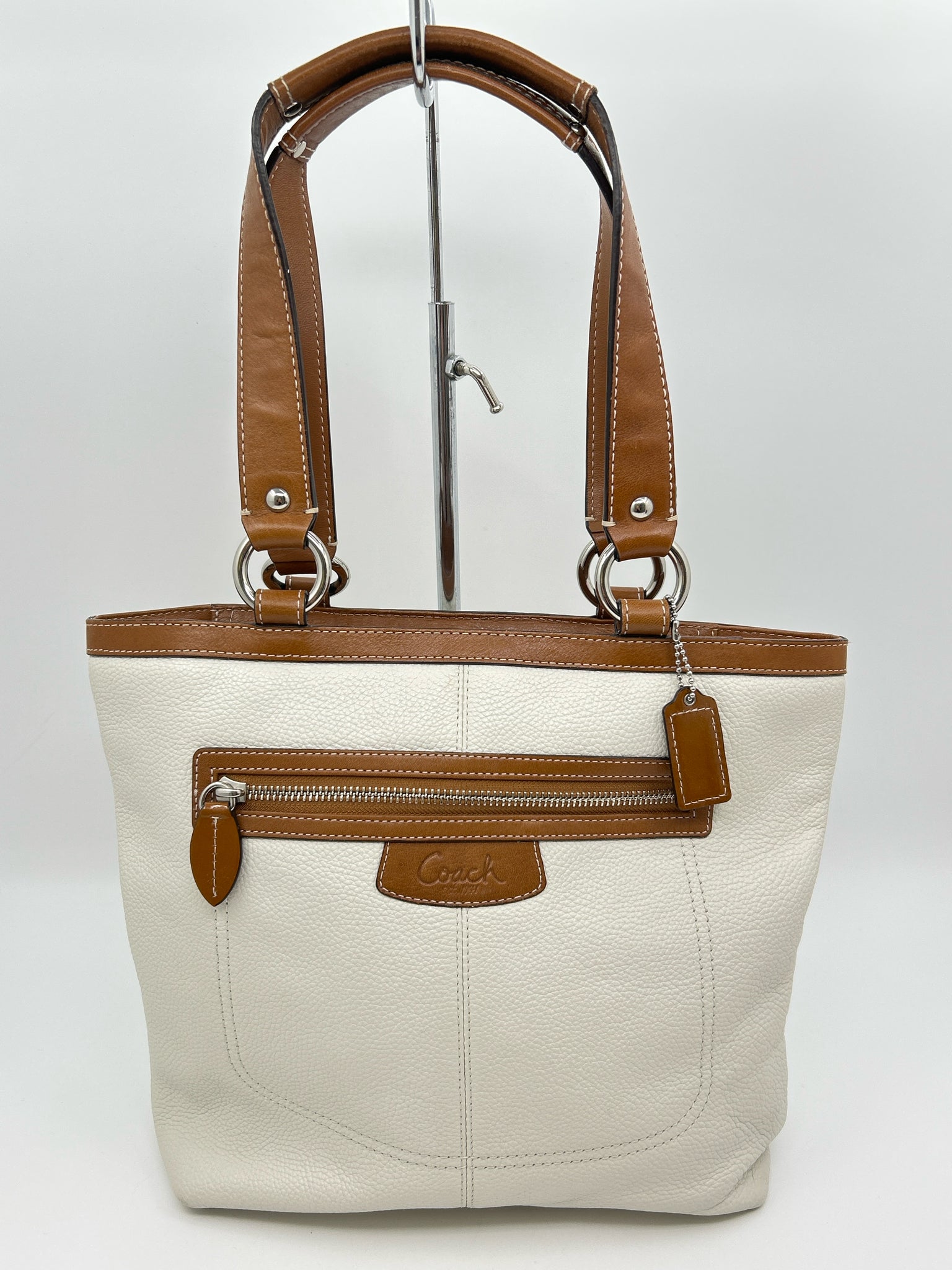 COACH White and tan Women Purse