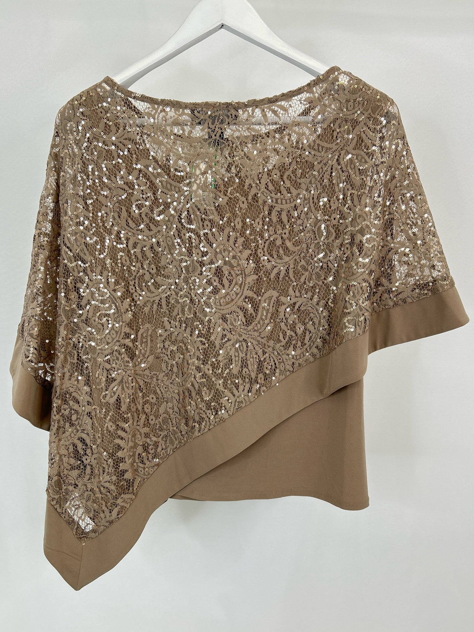 R & M RICHARDS Size 12 Taupe Women Top