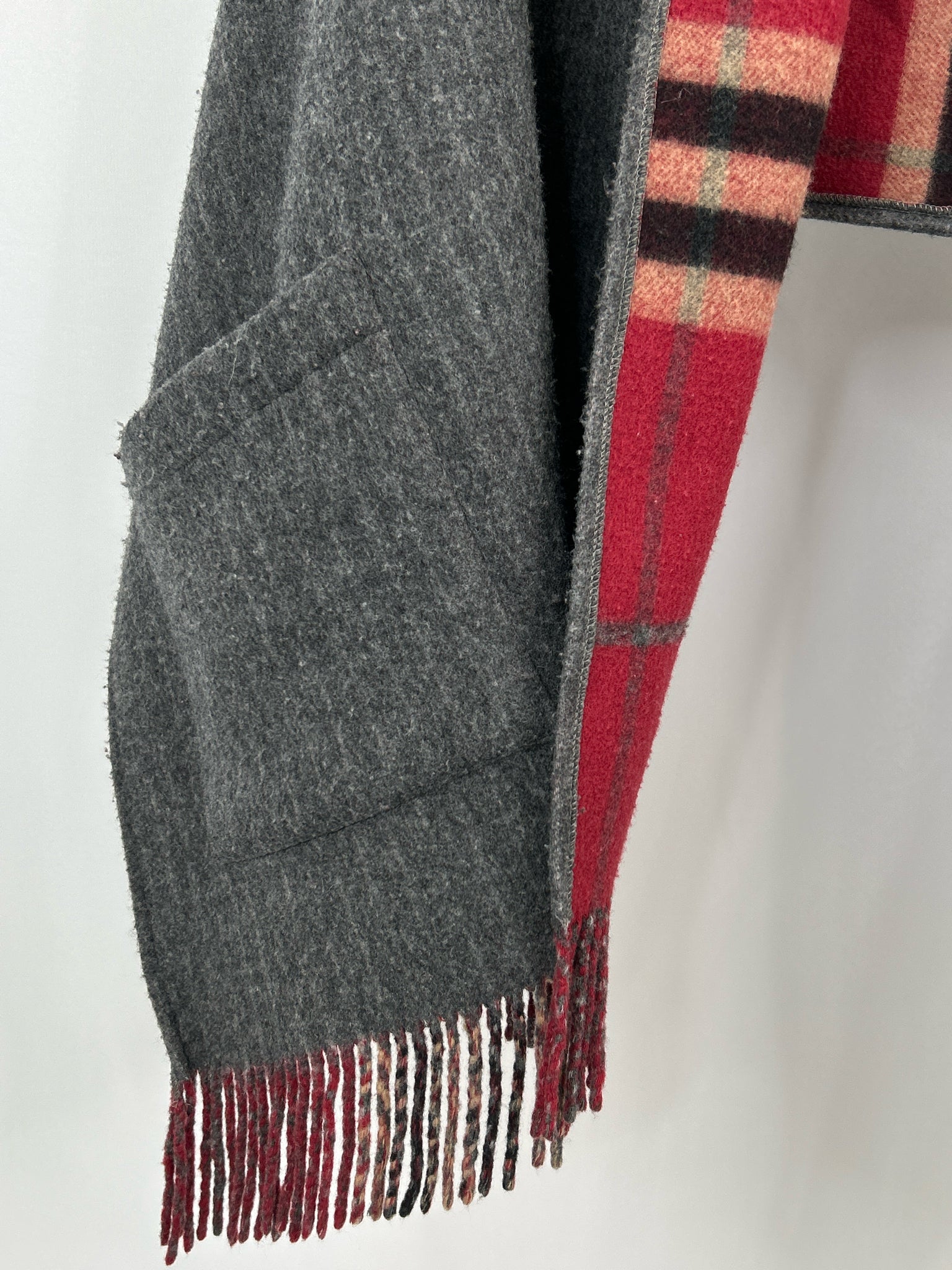 BURBERRY RED AND GRAY Women Scarf