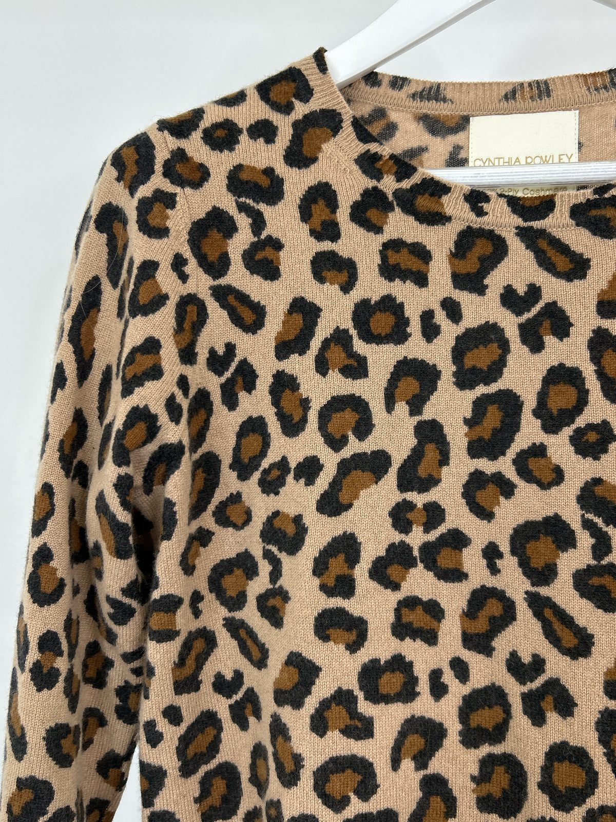 CYNTHIA ROWLEY Size L Animal Print Women Sweater
