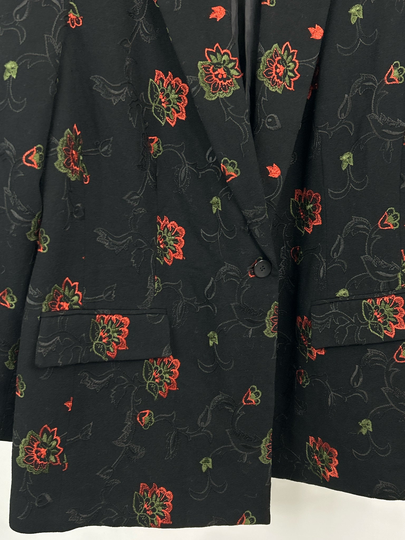 OSCAR DE LA RENTA Size 18W Black Floral Women Coat