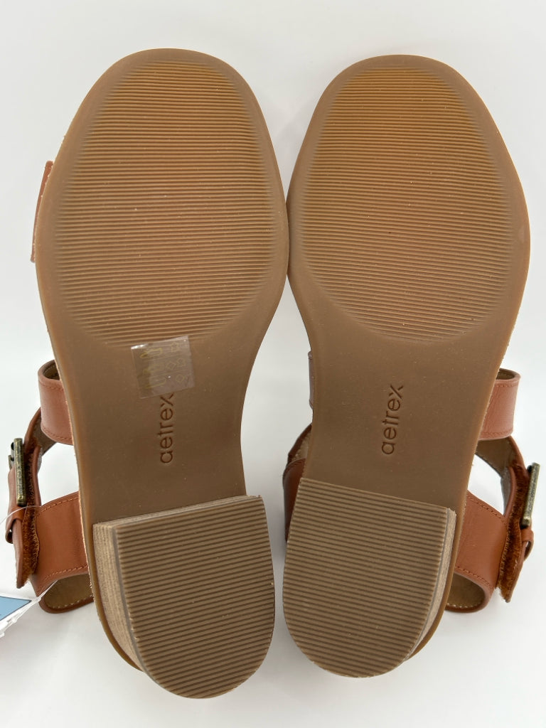 AETREX Size 6/6.5 COGNAC Women's Sandal