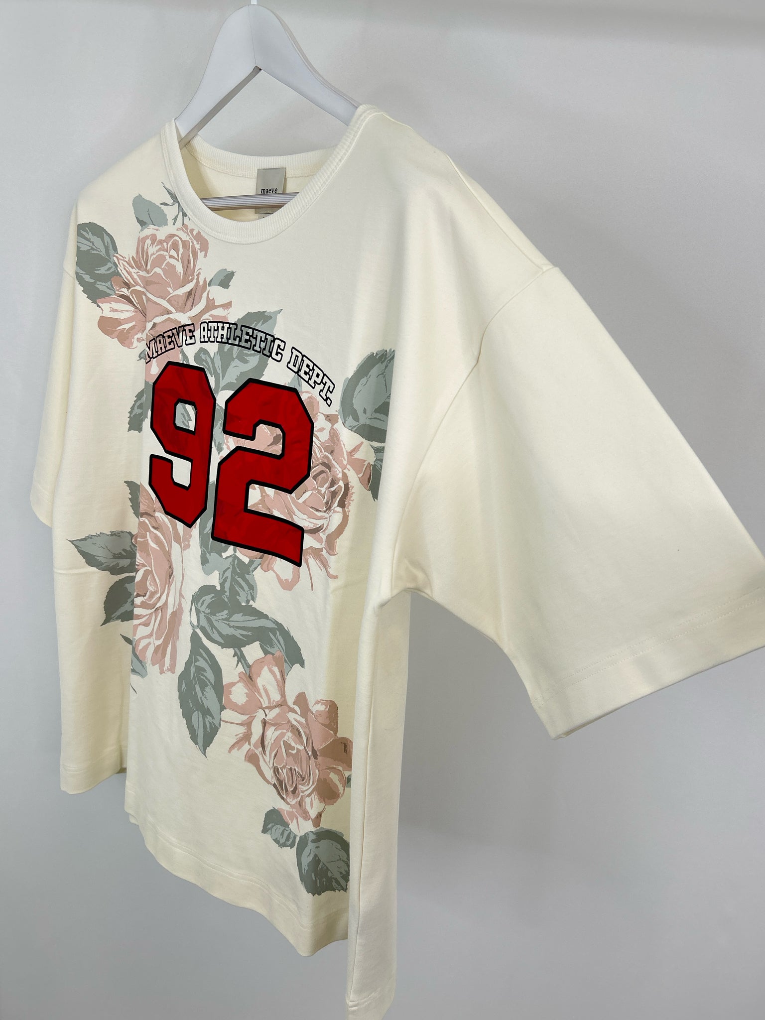 MAEVE Size M White Print Women Sweatshirt