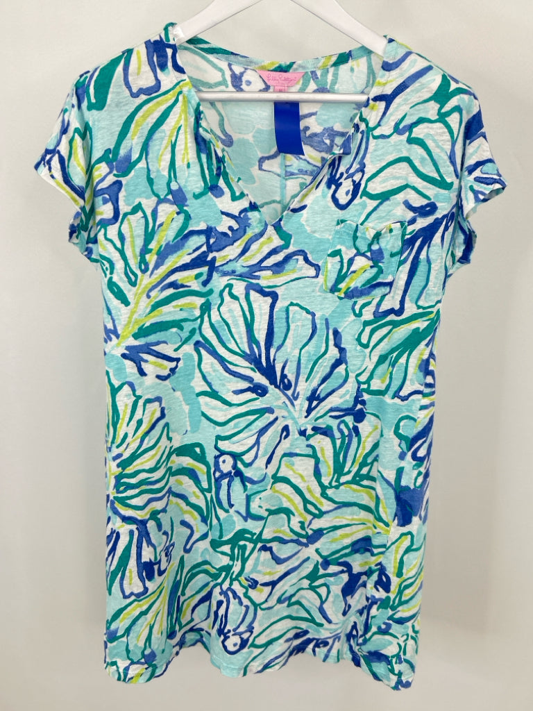 LILLY PULITZER Size M TEAL AND BLUE Women's Dress