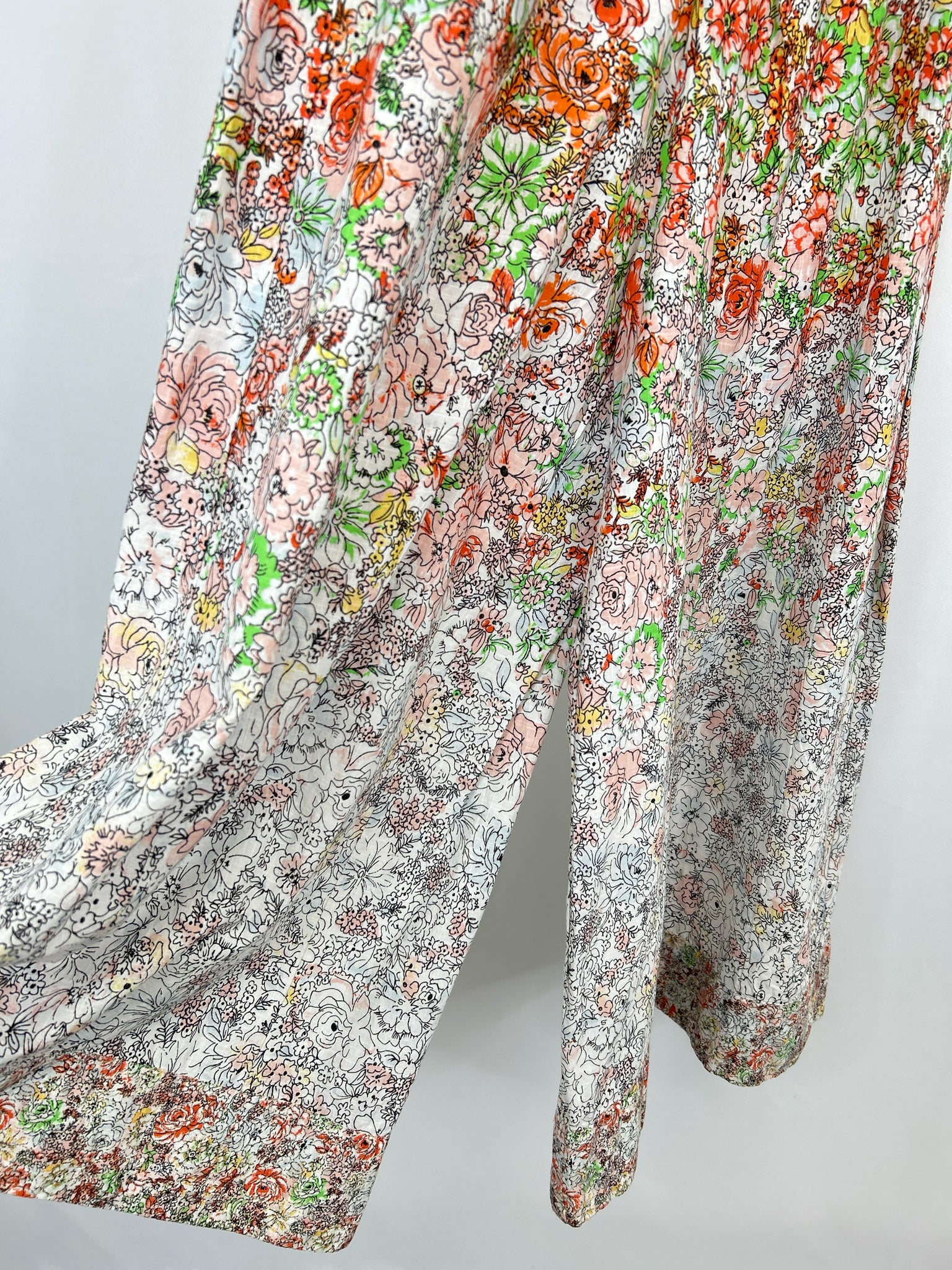 FREE PEOPLE Size S ORANGE FLORAL Women Pants