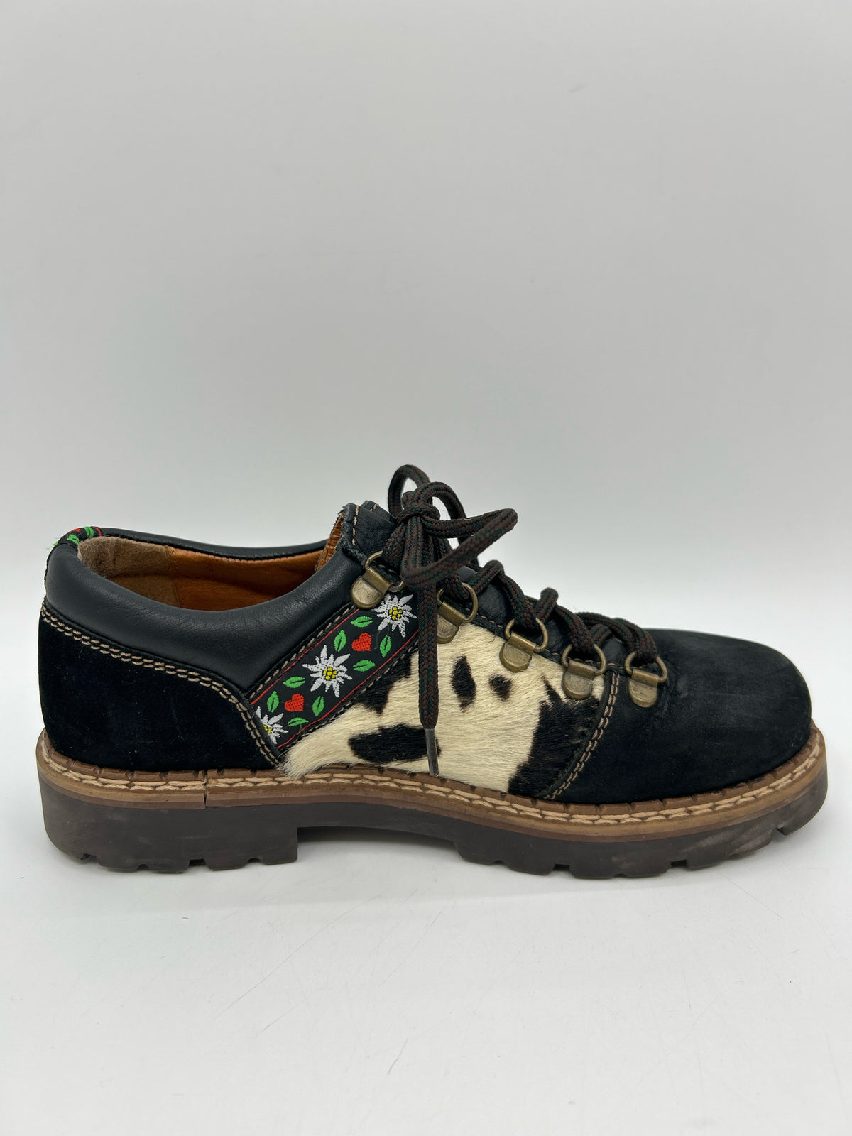 JOSEF SEIBEL Size 37 Black Print Women Flats