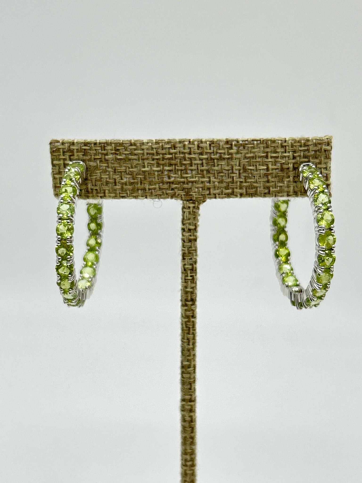 Sterling Silver SILVER AND GREEN Earrings