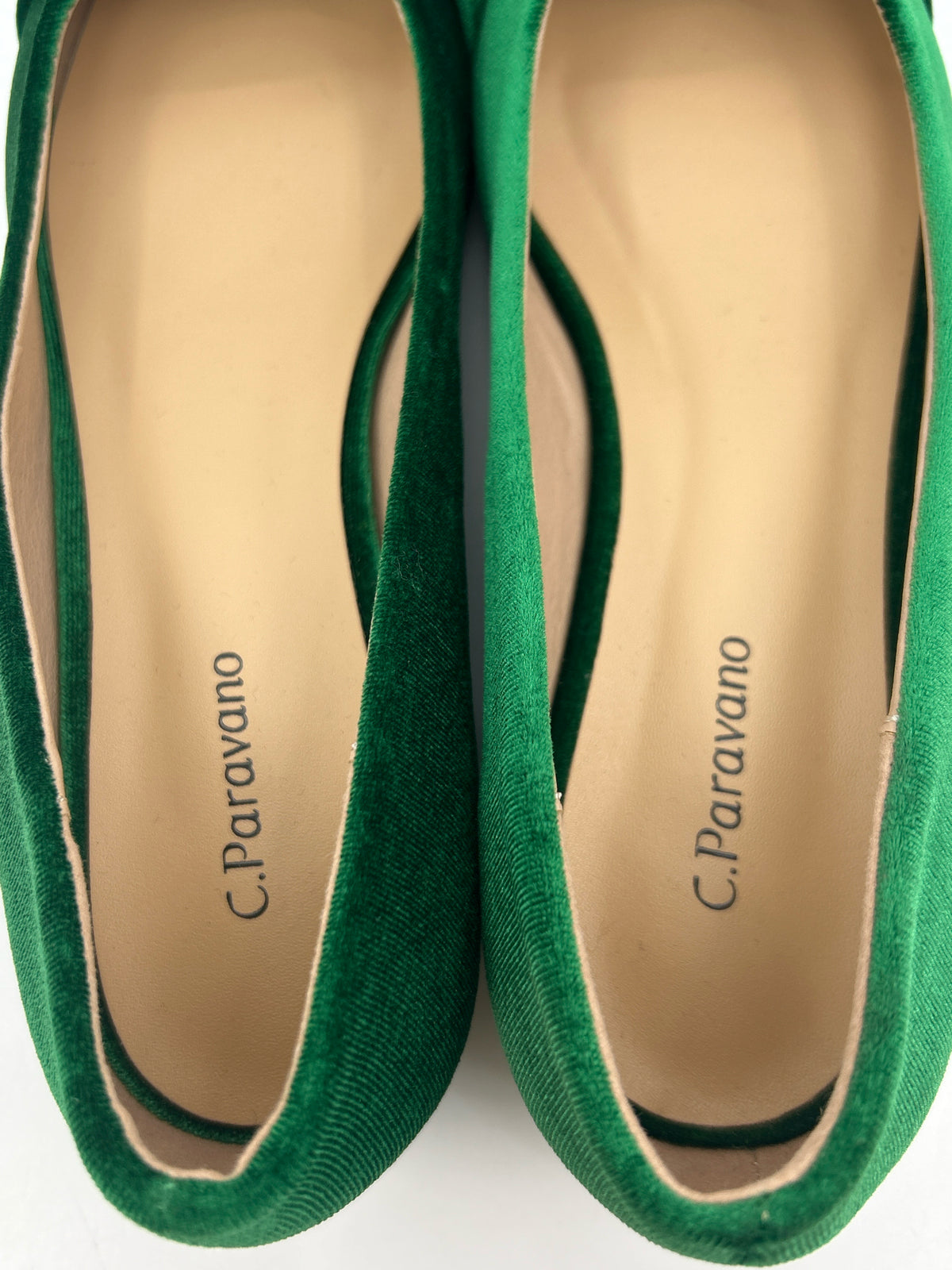 C. PARAVANO Size 9.5 Green Women Flats